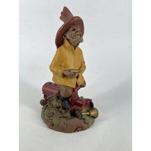 TOM CLARK FIREMAN ELMO GNOME ON FIRETRUCK FIGURINE